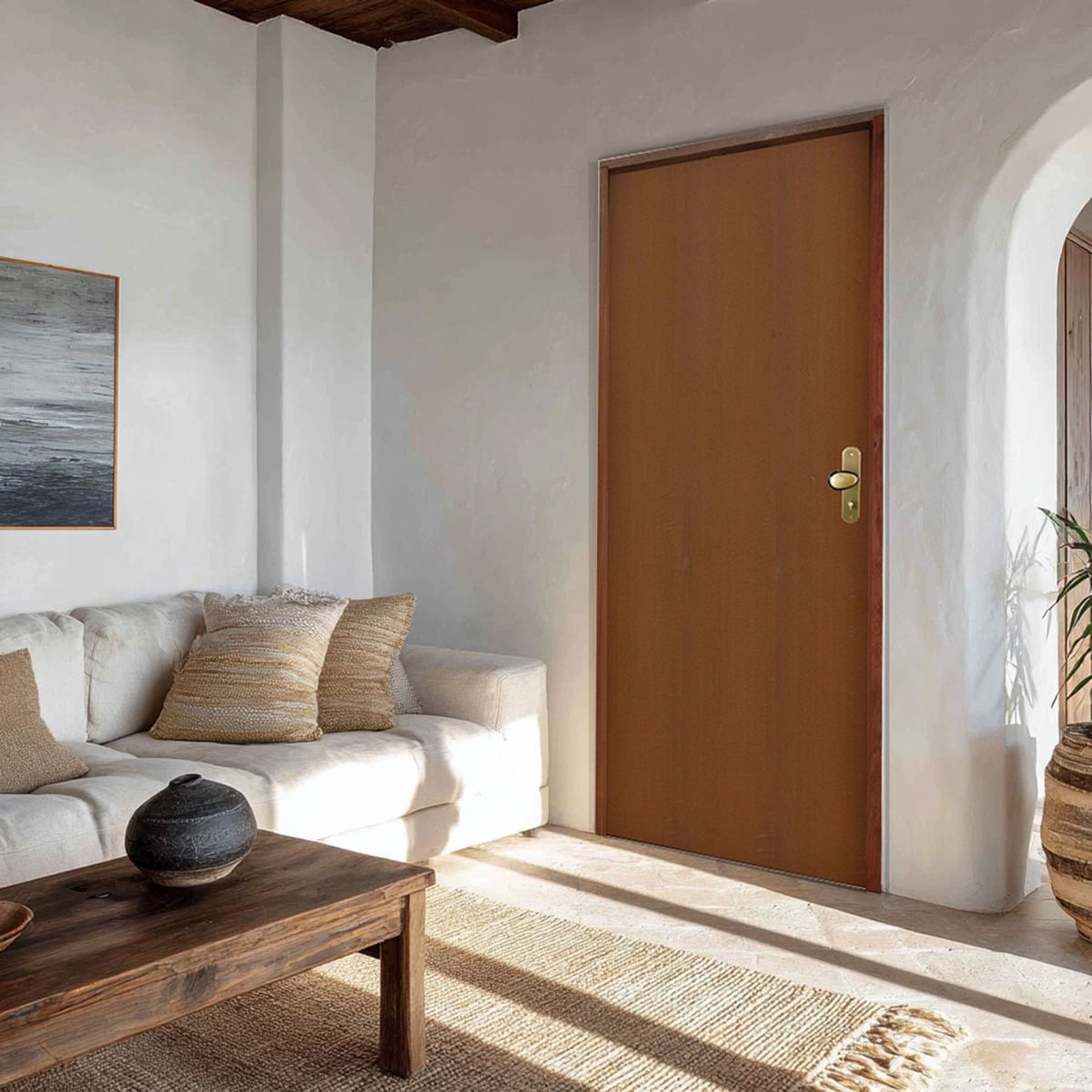 Kit Porta De Madeira 210x92cm Batente 11cm Fechadura Taco De Golf Madeira Lisa Hale Esquadrias Imbuia