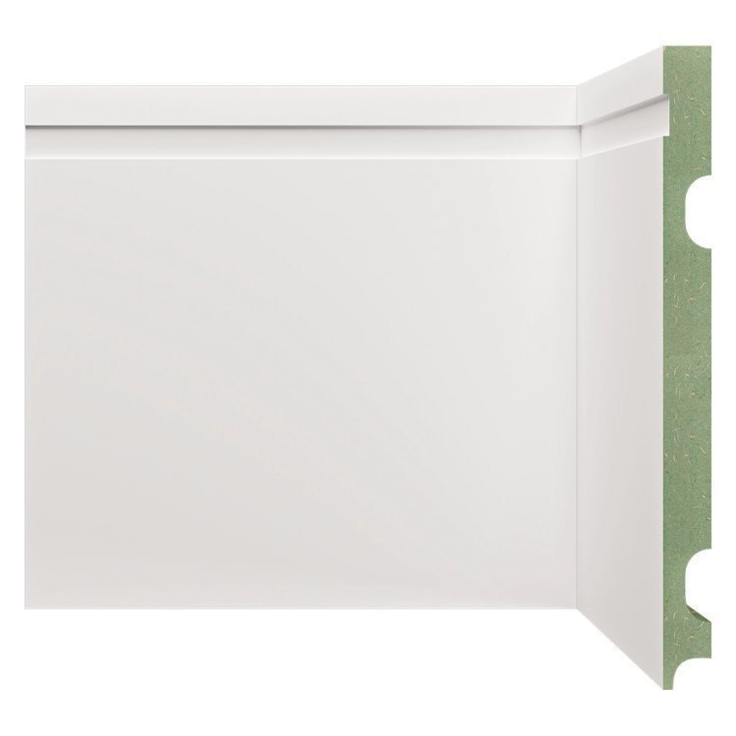 Kit Rodapé De Mdf 20cm X 15mm X 2,40m 30 Barras Com Friso Resistente A Umidade 2002 Moldufama Branco