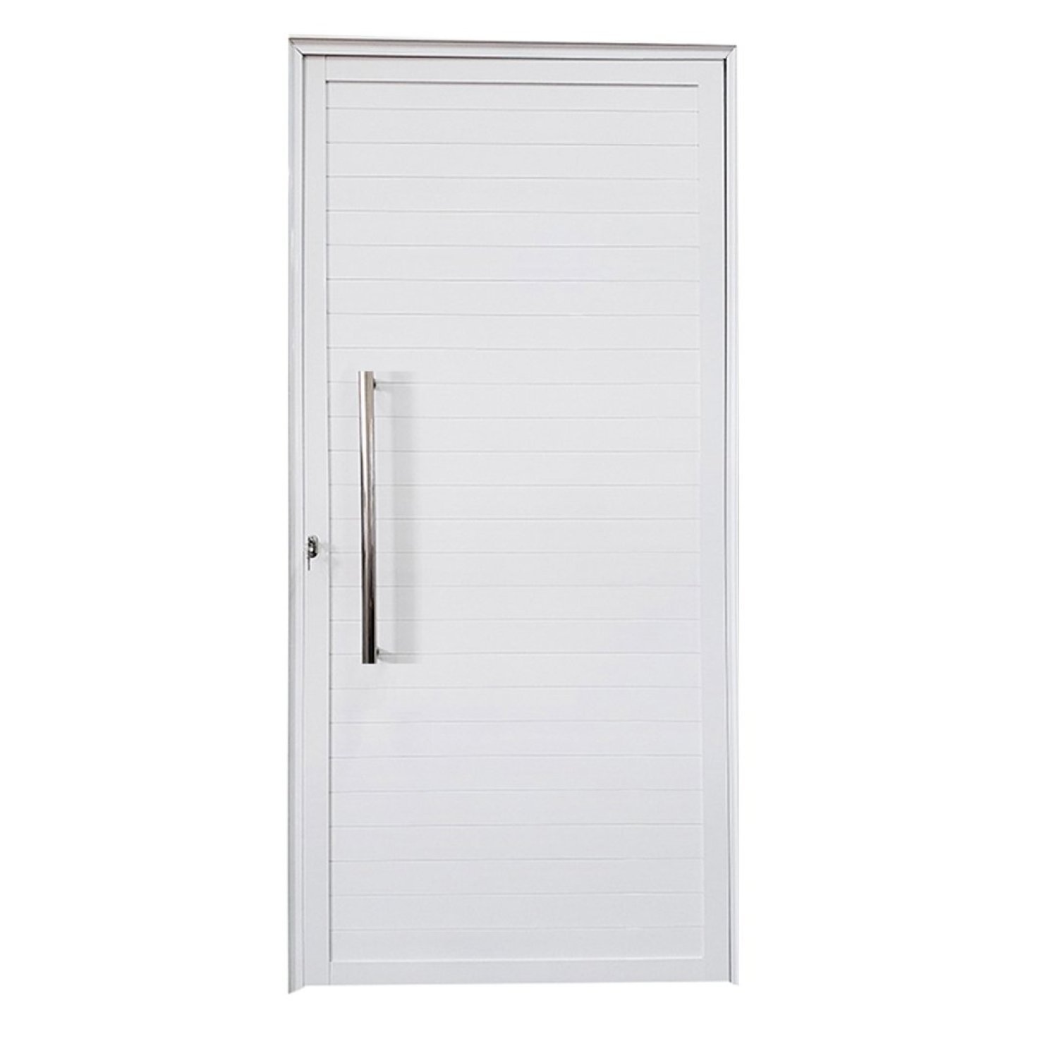 Porta Lambril De Alumínio Direita 210 X 90cm Com Puxador Linha Veneza Esquadrias Bergamo Branco