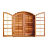 Janela De Madeira De Abrir 100x120cm 4 Folhas Rodam Imbuia