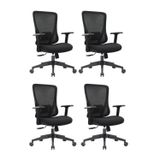 Kit 4 Cadeiras Escritório Diretor Nr17 Ergonômica Tela Mesh Kappa