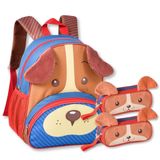 Mochila Escolar Cachorrinho Com 2 Estojos Duplos Infantil