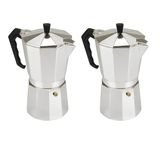 Kit 2 Cafeteira Italiana 150ml Aluminio 3cafés Luxo