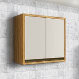 Armário Aéreo De Cozinha 80cm 2 Portas 100% Mdf Barbados Espresso Móveis Amêndoa/off White