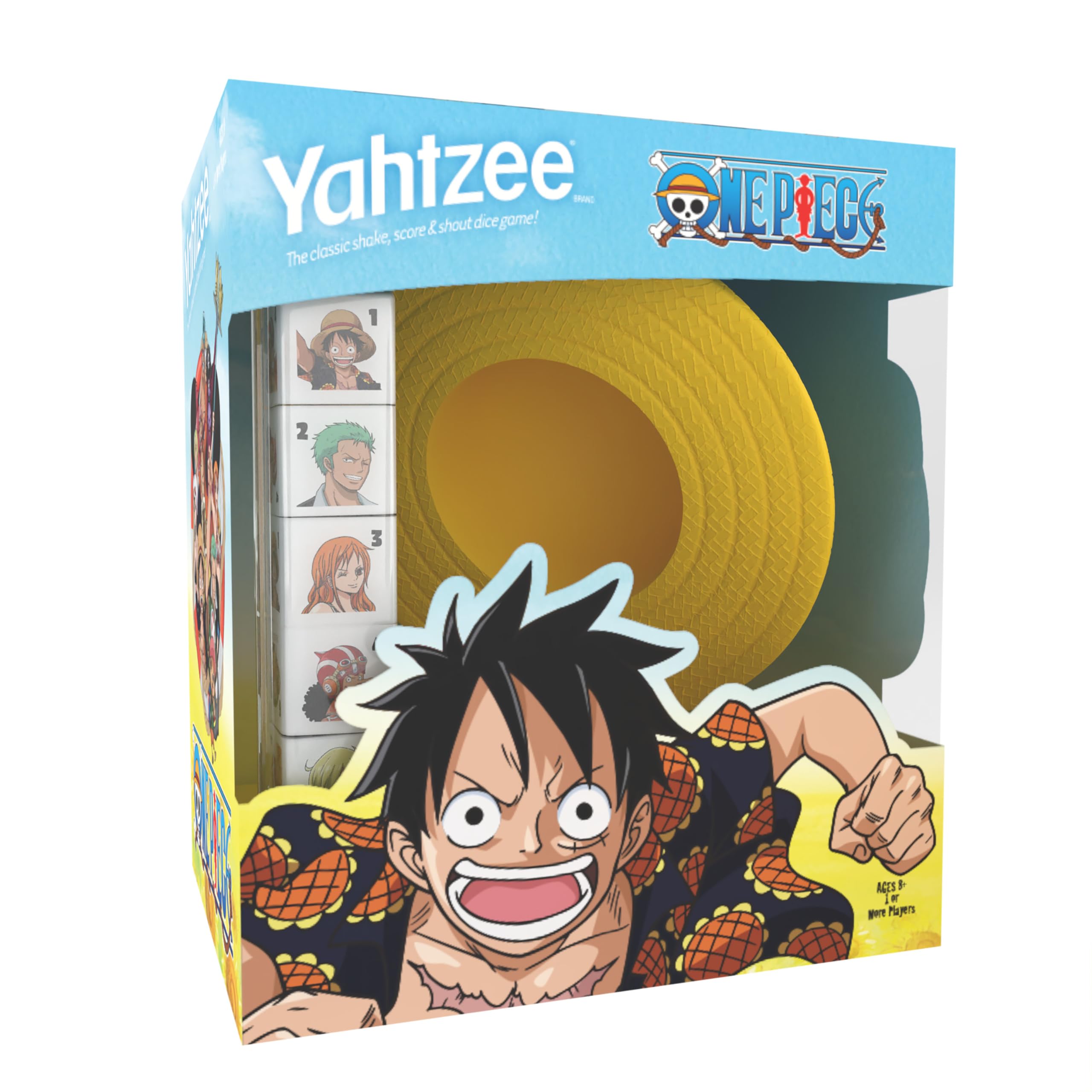 Jogo De Dados Yahtzee One Piece Monkey D. Luffy Straw Hat Cup