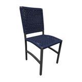 Cadeira Deck Alumínio Corda Náutica Azul Marinho - Azul