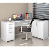 Mesa de Escritório em L 2 Gavetas 3 Portas Office NT 2005 Branco New