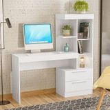 Escrivaninha Com Estante 2 Gavetas Office Nt 2010 Branco New/rosa