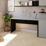Mesa De Escritório Corp 25mm 120 Cm Bramov Móveis Preto/Cinza Cristal