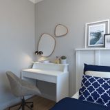 Mesa Ou Escrivaninha Com Gaveta Para Home Office Ou Escritório Ou Quarto Branco