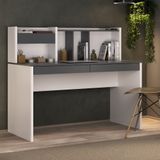 Escrivaninha Com Painel France Home Office Grafito/branco