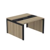 Mesa De Plataforma Dupla Para 2 Pessoas Corporativa 110x120/2p Noce Naturalle/preto