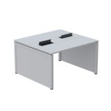 Mesa De Plataforma Dupla Para 2 Pessoas Corporativa 140x120/2p Cinza