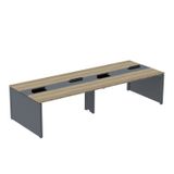 Mesa Plataforma Dupla Para 4 Lugares Para Coworking 140x120/4p Noce Naturalle/grafito