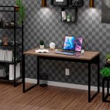 Mesa Para Escritório Escrivaninha Diretor Estilo Industrial 135cm Nogal