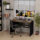 Mesa De Escritório 120x60cm Com Gaveta Tampo 30mm Nogal