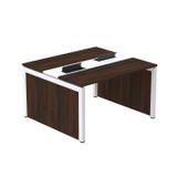Mesa De Plataforma Dupla Para 2 Pessoas Corporativa 150x120/2p Walnut/preto