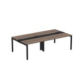 Mesa De Plataforma Dupla Para 4 Pessoas Corporativa 130x140/4p Pdc13/14/4p Walnut/preto
