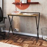 Escrivaninha Industrial Dobrável 94cm Simples P1022 Preto/mel