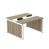 Mesa De Plataforma Dupla Para 2 Pessoas Corporativa 110x120/2p Noce Naturale/branco