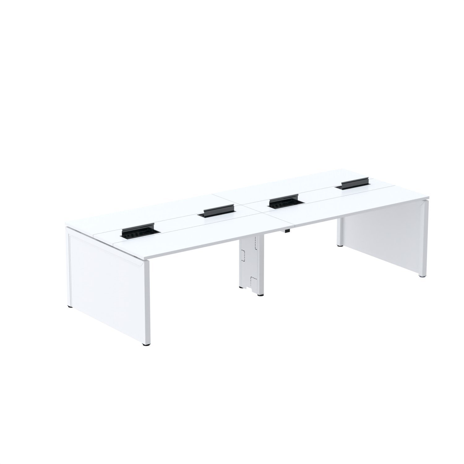 Mesa Plataforma Dupla Para 4 Lugares Para Coworking 160x120/4p Branco
