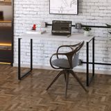 Mesa Para Escritório Office Estilo Industrial 120cm Kuadra Compace Branco Chess