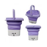 Mini Maquina De Lavar Roupas Dobrável 8 Litros Bivolt Roxo