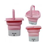 Mini Maquina De Lavar Roupas Dobrável 8 Litros Bivolt Rosa