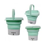 Mini Maquina De Lavar Roupas Dobrável 8 Litros Bivolt Verde