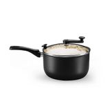 Pipoqueira Antiaderente Tampa De Vidro 3,6l Preto/bege