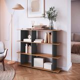 Estante Skyler Mdp Mel E Grafite 135 Cm