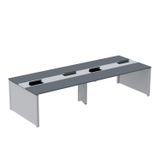 Mesa Plataforma Dupla Para 4 Lugares Para Coworking 110x120/4p Grafito/cinza