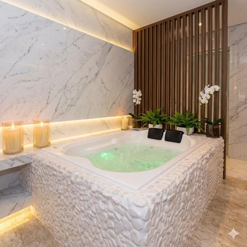 Banheira Casal De Hidromassagem Ascoli Elegance 160cmx110cmx43cm Em Gel Coat- 220v Mondialle Branco