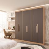 Guarda Roupa Casal 6 Portas Lugano Mdf Cedro/fendi