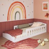 Cama De Chão Montessoriana De Solteiro Linha Encanto Branco