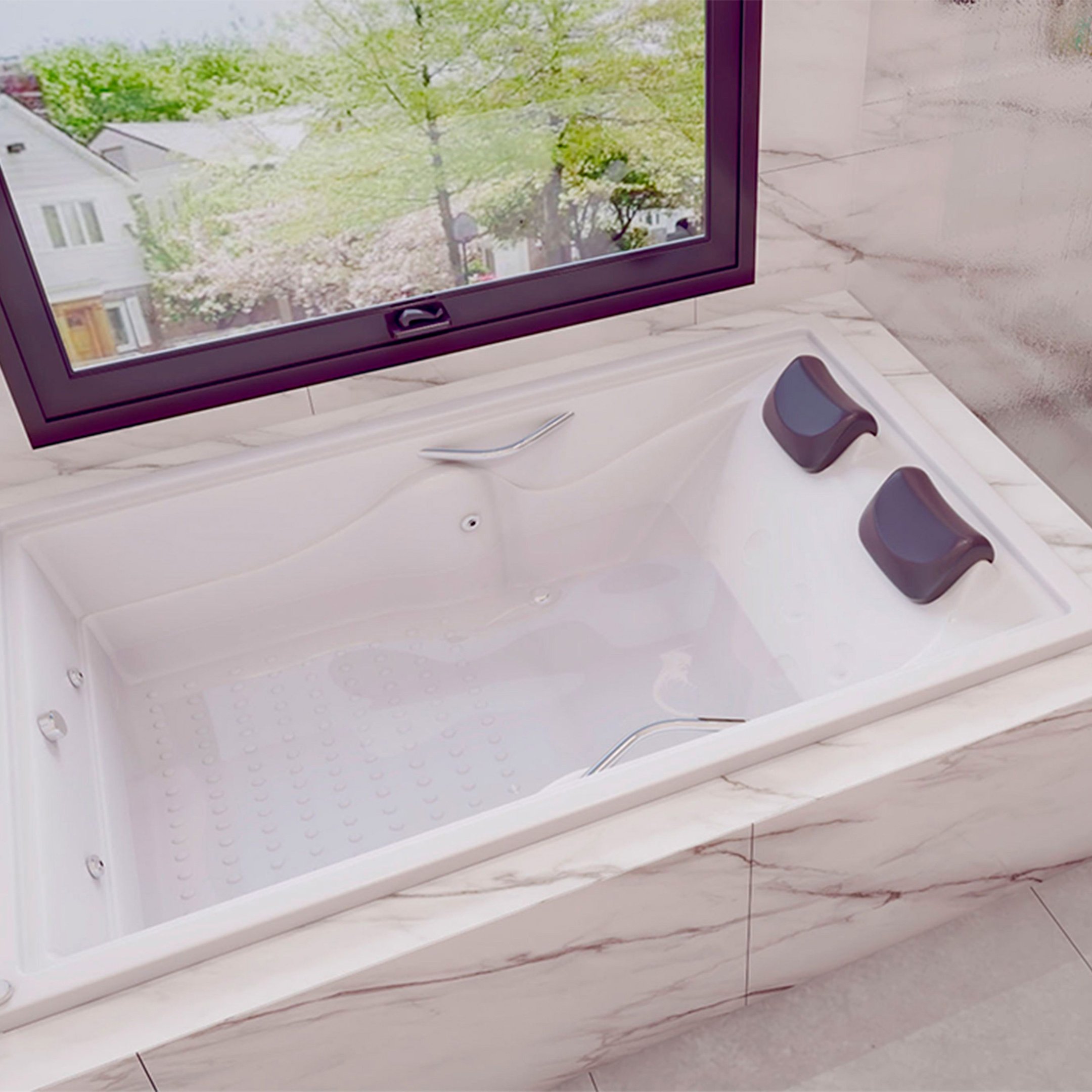 Banheira De Hidromassagem Mondialle Modelo Roma Dupla Essencial 175cm X 120cm X 50cm Em Acrilico Branco