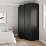 Guarda Roupa De Canto Closet Modular Com 6 Prateleiras Hera Cabecasa Madeiramadeira Preto