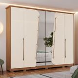 Guarda-roupa Casal 6 Portas 6 Gavetas Dubai Nature/off White