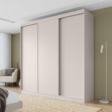 Guarda-roupa Casal 3 Portas De Correr Lisas Samambaia Cabecasa Madeiramadeira Off White