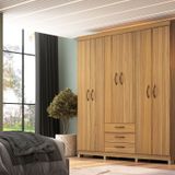 Guarda-roupa Casal 6 Portas E 3 Gavetas Ipê