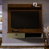Rack Com Painel Suspenso Para Tv Até 55 Pol Iris  Cumaru/opala