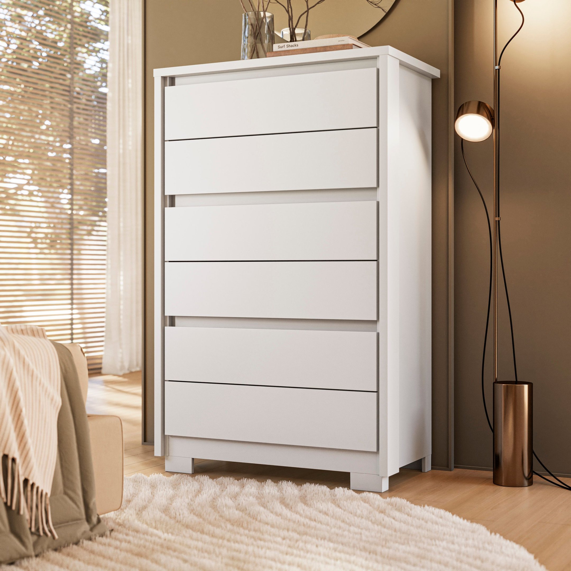 Cômoda Para Quarto 6 Gavetas Imperium Branco