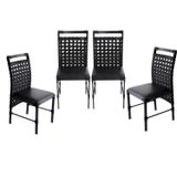 Kit 4 Cadeiras Para Jardim Espanha 98x50x50 Cm Preto