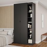 Guarda-roupa Modulado 2 Portas 3 Peças Hera Cabecasa Madeiramadeira Preto