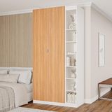 Guarda-roupa Modulado 2 Portas 3 Peças Hera Cabecasa Madeiramadeira Branco Geada/louro/cinza
