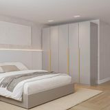 Guarda-roupa Modulado 3 Peças 5 Portas Jade Cabecasa Madeiramadeira Cinza Urbano