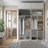 Guarda-roupa Modulado 4 Peças 4 Portas Jade Cabecasa Madeiramadeira Cinza Urbano