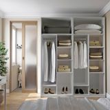 Guarda-roupa Modulado 2 Peças Sem Portas Jade Cabecasa Madeiramadeira Cinza Urbano
