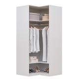 Guarda-roupa De Canto Reto Modular 95cm Sem Portas Com Cabideiros Jade Cabecasa Madeiramadeira Branco