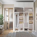Guarda-roupa Modulado 4 Peças 4 Portas Jade Cabecasa Madeiramadeira Branco Fosco